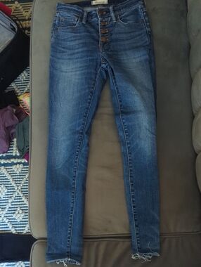 Madewell Women's 9" High Riser Blue Button-Fly Skinny Jeans